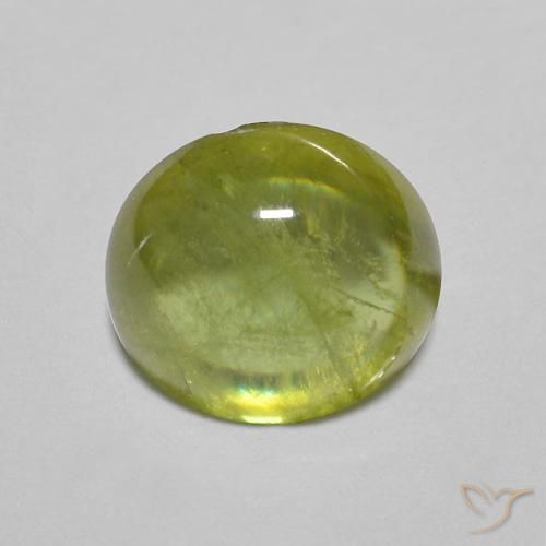 1.83ct Naturel Vert moyen Sphène, ovale, Transparent