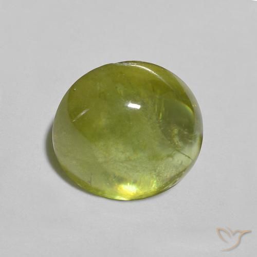 Sphène Vert moyen naturelle ovale, 1.83 ct, Transparent