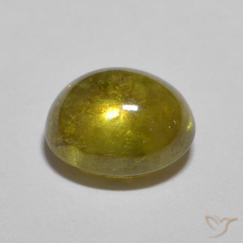 Sphène Doré terreux naturelle ovale, 1.88 ct, Transparent