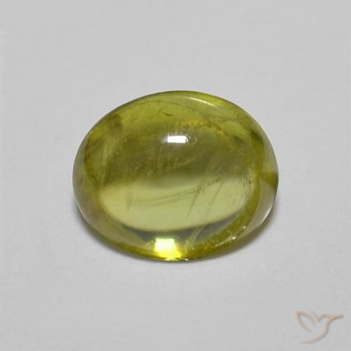 1.25ct Naturel Vert forêt chaud Sphène, ovale, Transparent