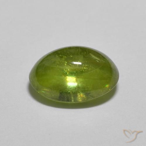 Sphène Medium Dark-Green naturelle ovale, 1.31 ct, Transparent