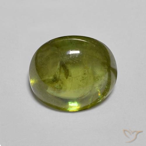 2.17ct Naturel Vert moyen Sphène, ovale, Transparent