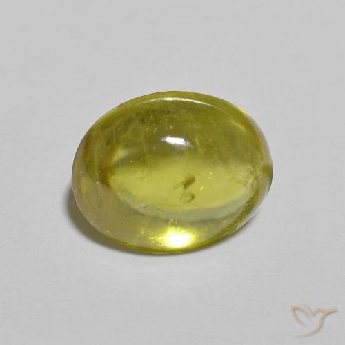 Sphène Vert jaunâtre naturelle ovale, 1.62 ct, Transparent