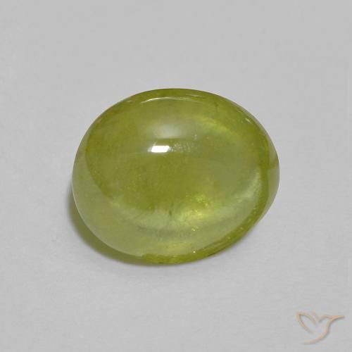 Sphène Olive verte naturelle ovale, 2.03 ct, Transparent