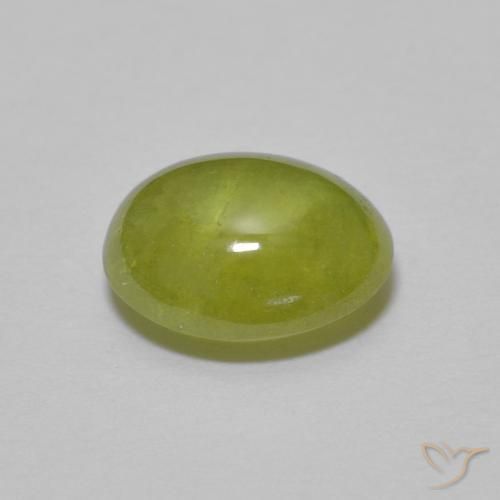 Sphène Olive verte naturelle ovale, 2.03 ct, Transparent