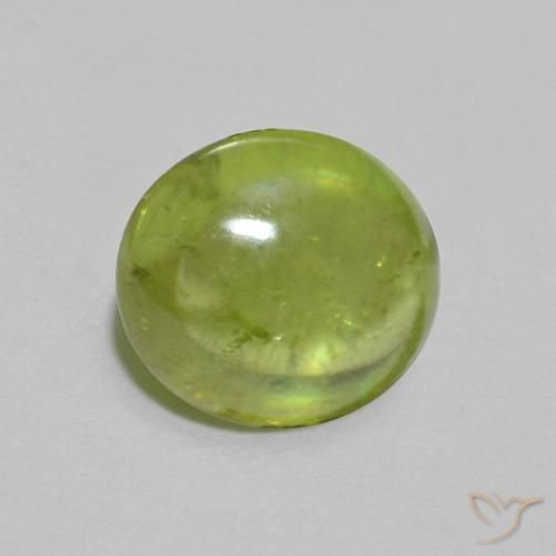 Sphène Olive verte naturelle ovale, 1.26 ct, Transparent