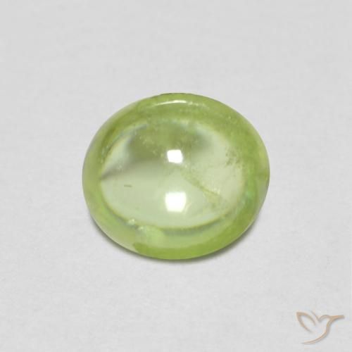 0.86ct Naturel Vert vif et léger Sphène, ovale, Transparent