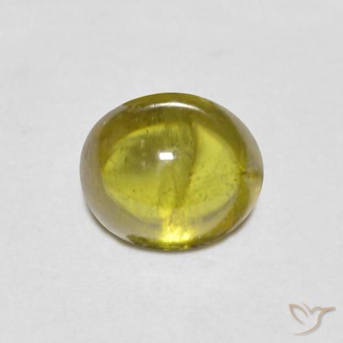 0.93ct Naturel Vert chaud Sphène, ovale, Transparent
