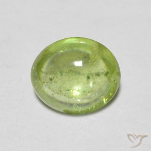 1.14ct Naturel Vert vif et léger Sphène, ovale, Transparent