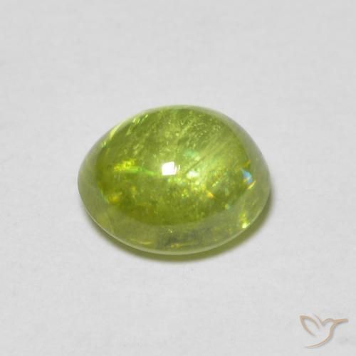 Sphène Vert vif et léger naturelle ovale, 1.07 ct, Transparent