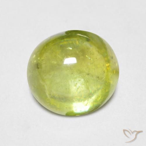 Sphène Jaune clair naturelle ovale, 1.56 ct, Transparent