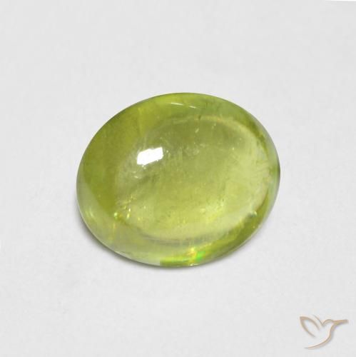 0.91ct Naturel Jaune citron Sphène, ovale, Transparent