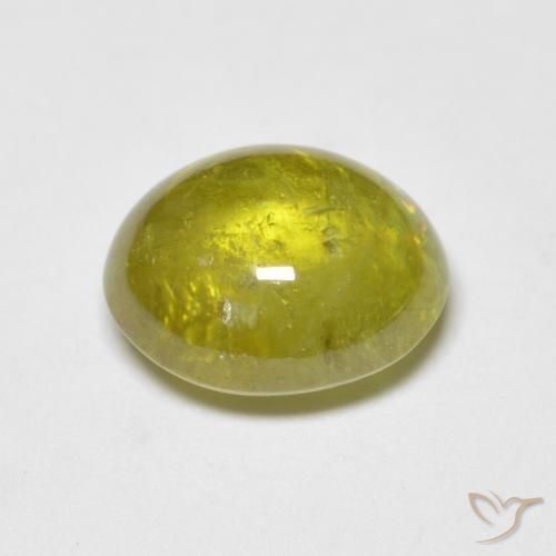 Sphène Jaune ananas naturelle ovale, 2.89 ct, Transparent