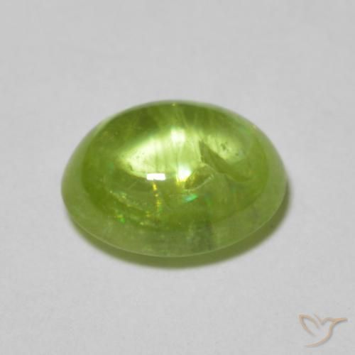 Sphène Vert vif et léger naturelle ovale, 1.35 ct, Transparent