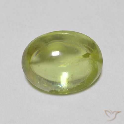 1.25ct Naturel Olive verte Sphène, ovale, Transparent