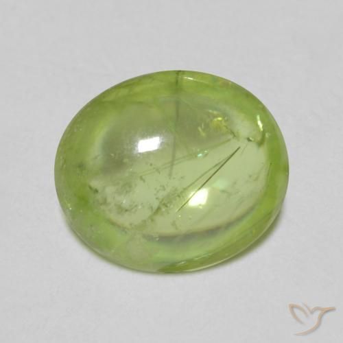 Sphène Vert vif et léger naturelle ovale, 1.34 ct, Transparent