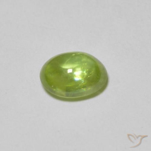 Sphène Vert moyen naturelle ovale, 0.87 ct, Transparent