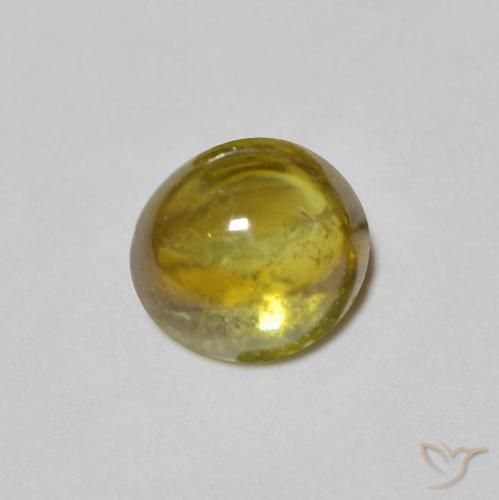 Sphène Vert chaud naturelle ovale, 1.23 ct, Transparent