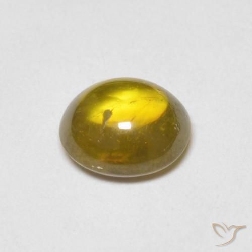 Sphène Doré terreux naturelle ovale, 1.22 ct, Transparent