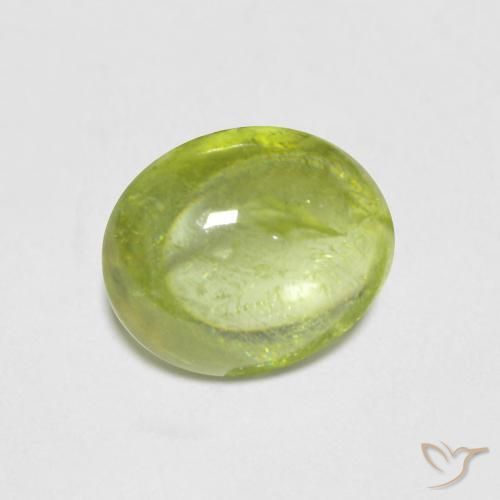 Sphène Vert clair naturelle ovale, 1.56 ct, Transparent