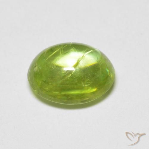 Sphène Vert clair naturelle ovale, 1.68 ct, Transparent