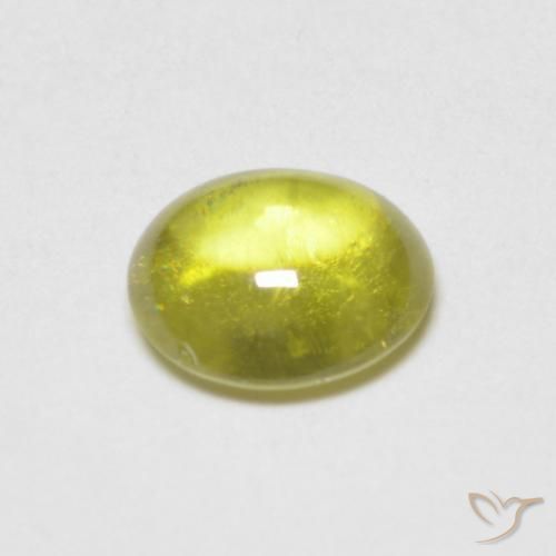Sphène Jaune citron naturelle ovale, 0.82 ct, Transparent