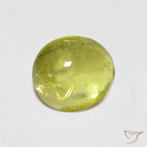 Sphène Jaune moyen naturelle ovale, 1.57 ct, Transparent