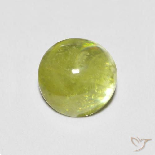 Sphène Jaune citron léger naturelle ovale, 2.59 ct, Transparent