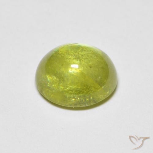 Sphène Jaune citron léger naturelle ovale, 2.59 ct, Transparent