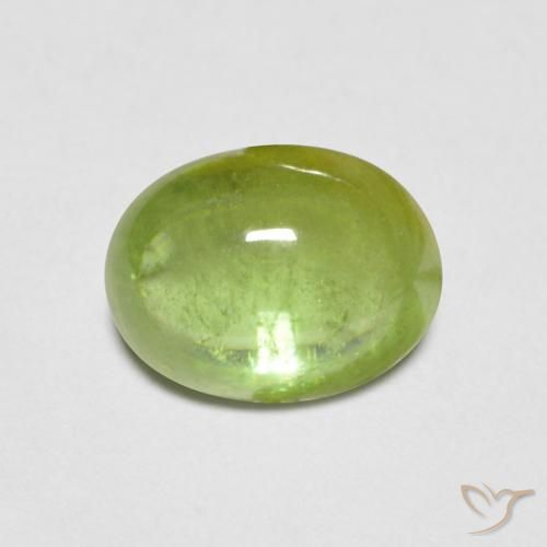 1.43ct Naturel Vert clair Sphène, ovale, Transparent