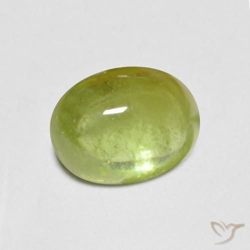 Sphène Vert clair naturelle ovale, 1.43 ct, Transparent