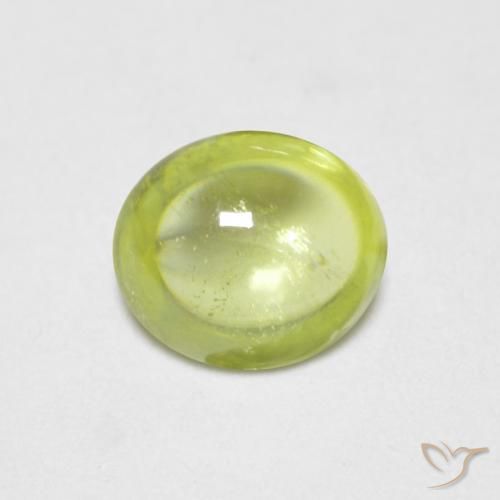 0.75ct Naturel Vert citron Sphène, ovale, Transparent