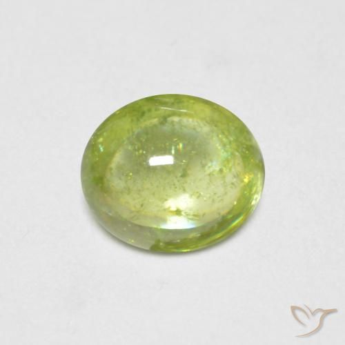 0.70ct Naturel Vert clair Sphène, ovale, Transparent