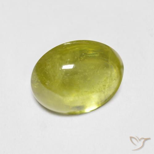 Sphène Jaune citron naturelle ovale, 2.64 ct, Transparent