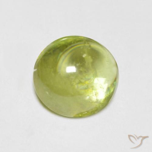 Sphène Olive verte naturelle ovale, 1.58 ct, Transparent