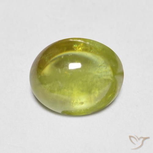 1.37ct Naturel Vert chaud et terreux Sphène, ovale, Transparent
