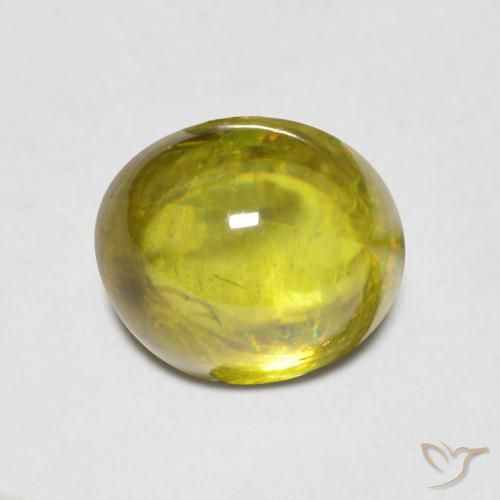1.78ct Naturel Vert moyen Sphène, ovale, Transparent