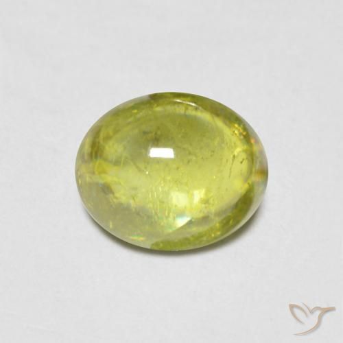 0.98ct Naturel Vert chaud et terreux Sphène, ovale, Transparent