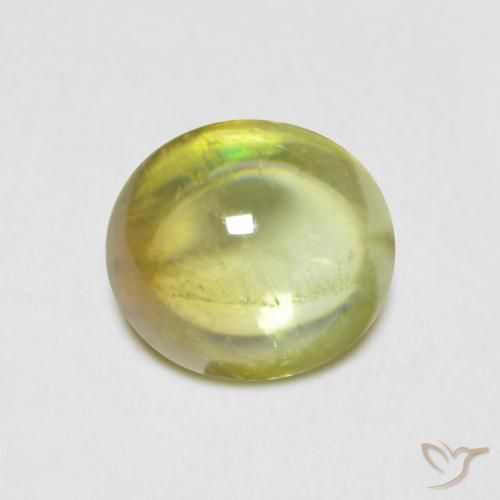 0.88ct Naturel Vert chaud et terreux Sphène, ovale, Transparent