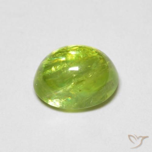Sphène Vert moyen naturelle ovale, 1.27 ct, Transparent