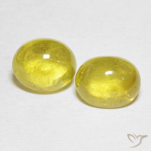 4.25ctw Naturel Jaune moyen Sphène, ovale, Transparent