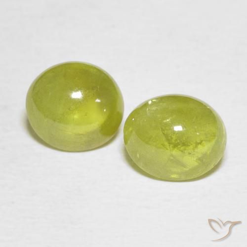 3.74ctw Naturel Pineapple yellow Sphène, ovale, Translucide