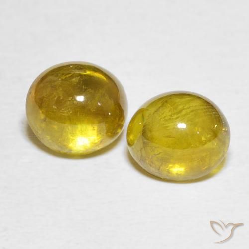 3.89ctw Naturel Jaune moyen Sphène, ovale, Transparent
