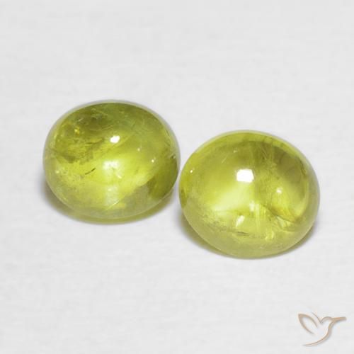 1.98ctw Naturel Pineapple yellow Sphène, ovale, Transparent