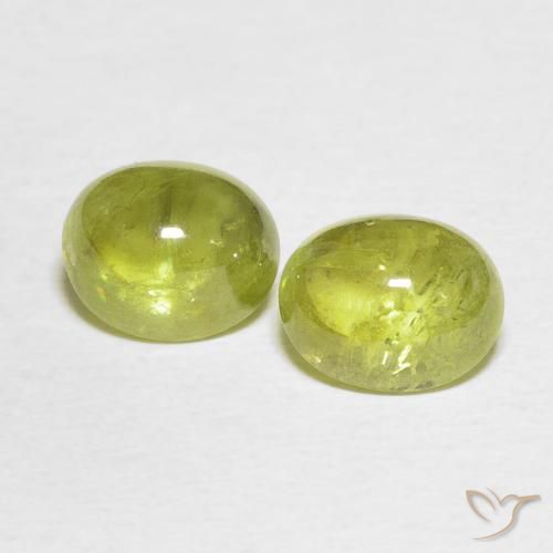3.61ctw Naturel Jaune moyen Sphène, ovale, Transparent