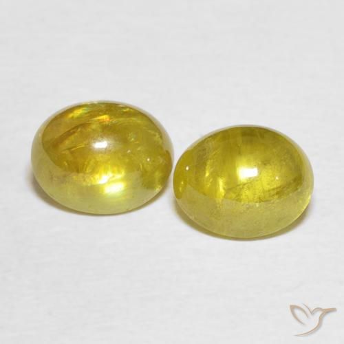 3.52ctw Naturel Jaune moyen Sphène, ovale, Transparent