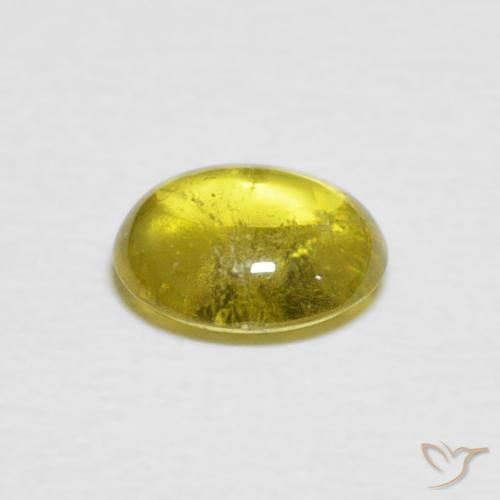 Sphène Bourdon jaune naturelle ovale, 1.04 ct, Transparent