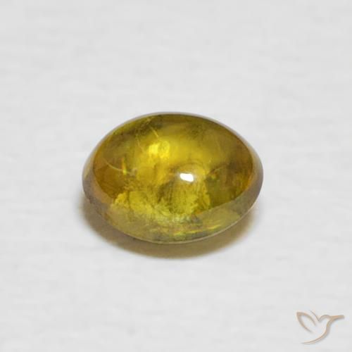 0.39ct Naturel Jaune terreux Sphène, ovale, Transparent