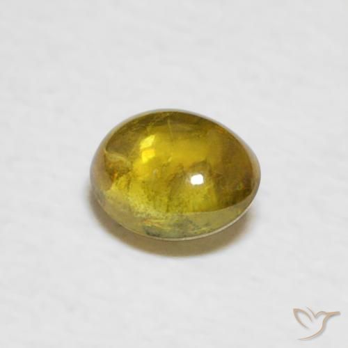 Sphène Jaune terreux naturelle ovale, 0.39 ct, Transparent