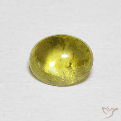 1.28ct Naturel Jaune citron Sphène, ovale, Transparent